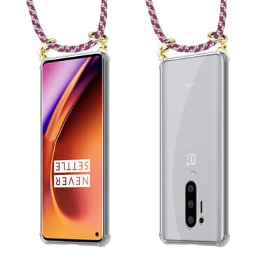 OnePlus 8 PRO Deksel med Halskjede (rød)