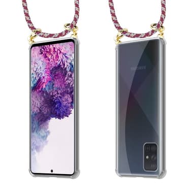 Samsung Galaxy A71 5G Deksel med Halskjede (rød)