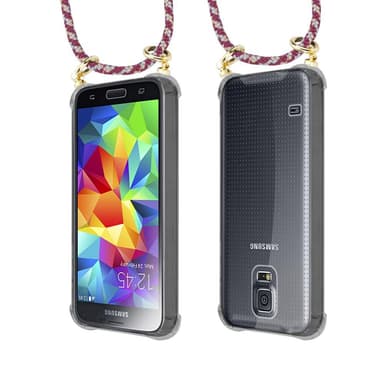 Samsung Galaxy S5 / S5 NEO Deksel med Halskjede (rød)