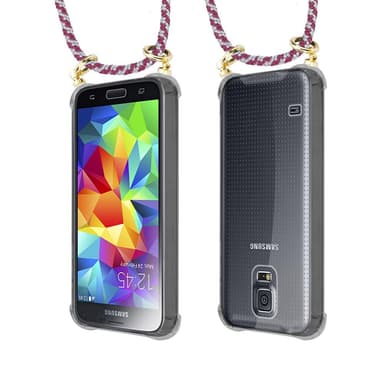 Samsung Galaxy S5 / S5 NEO Deksel med Halskjede (rød)