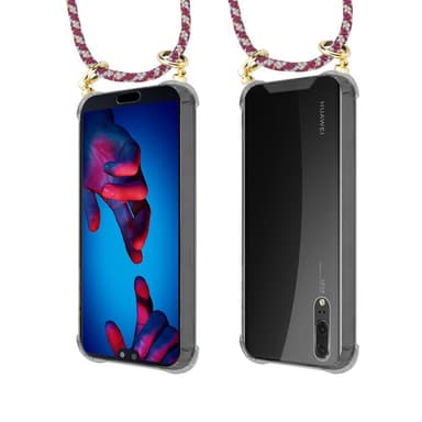 Huawei P20 Deksel med Halskjede (rød)