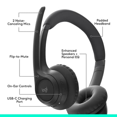 Logitech Zone 300 trådløst headset (grafitt)