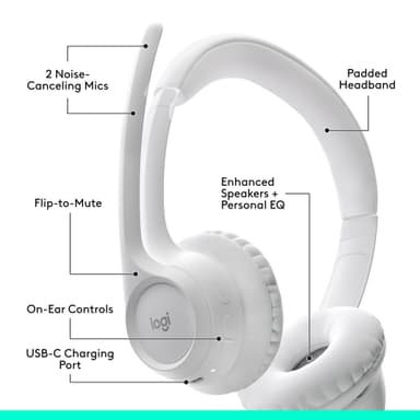 Logitech Zone 300 trådløst headset (off white)