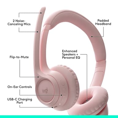 Logitech Zone 300 trådløst headset (rose)