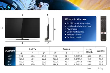 Philips 42" OLED809 4K OLED Ambilight TV (2024)