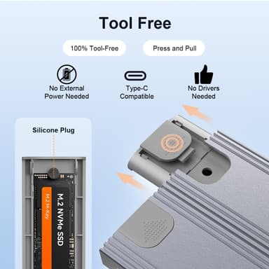 Maiwo Dual Disk NVMe SSD-kabinett USB-C 3.1 GEN2 10 Gbps