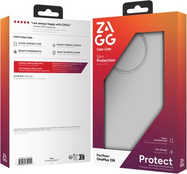 Zagg OnePlus 13R gjennomsiktig deksel