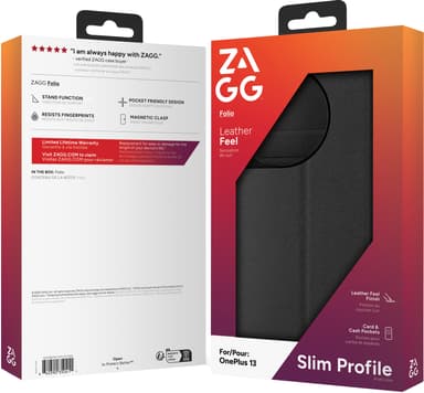 Zagg OnePlus 13 lommebokdeksel (sort)