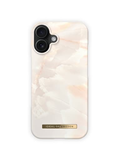 Printed Case iPhone 16 Rose Pearl Marble