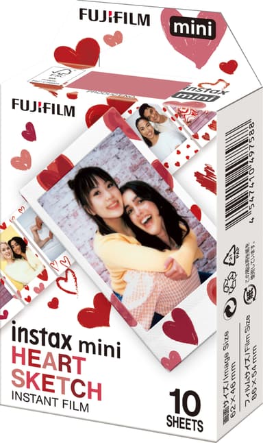 Fujifilm Instax Mini Heart Sketch instant film (10-pakning)