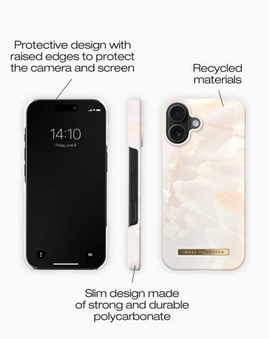 Printed Case iPhone 16 Rose Pearl Marble