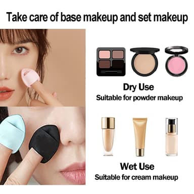 Finger Puff Makeup Svamper 10-pakning Rosa