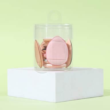 Finger Puff Makeup Svamper 10-pakning Rosa