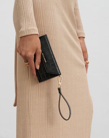 Cassette Clutch iPhone 12 MINI Black Croco