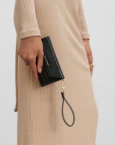Cassette Clutch iPhone 12 MINI Black Croco