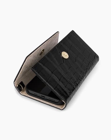 Cassette Clutch iPhone 12 MINI Black Croco