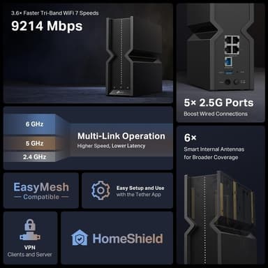 TP-Link BE9300 Tri-Band Wi-Fi 7-ruter / Archer BE550
