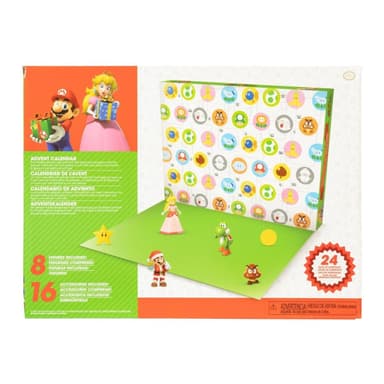 JAKKS Pacific Super Mario adventskalender 2,5 tommers figurer og tilbehør med høytidstema