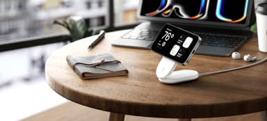 Belkin BoostCharge Qi2 magnetisk sammenleggbart ladestativ (hvit)