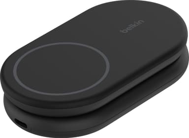Belkin BoostCharge Qi2 magnetisk sammenleggbart ladestativ (sort)