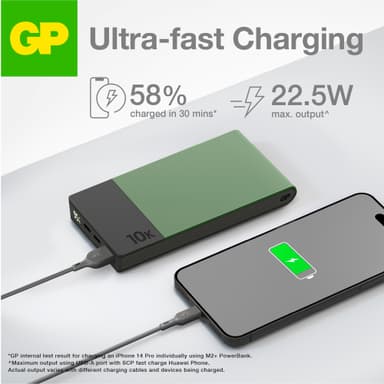 GP M2+ 10,000mAh powerbank (grønn)