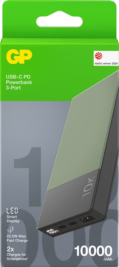GP M2+ 10,000mAh powerbank (grønn)