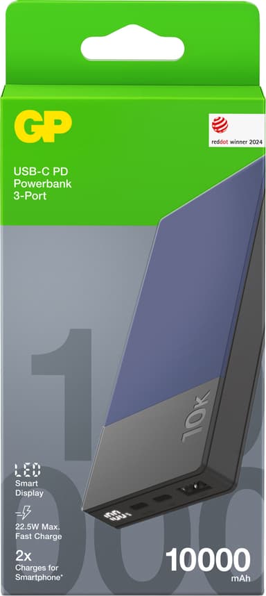GP M2+ 10,000mAh powerbank (blå)