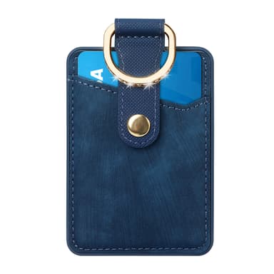 Magnetisk kortholder med justerbar stativ Ringholder for iPhone Blå