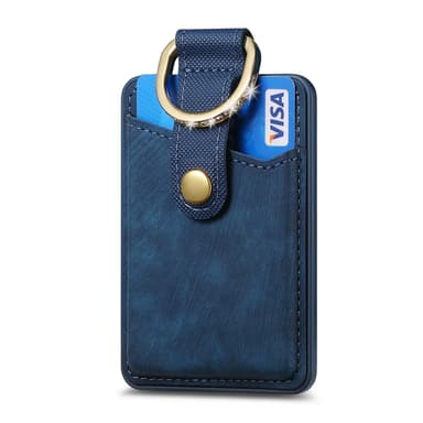 Magnetisk kortholder med justerbar stativ Ringholder for iPhone Blå