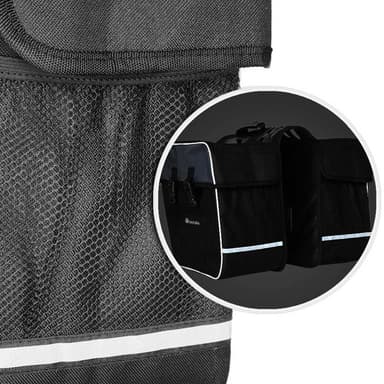 Sykkelveske med refleksstriper 35 l - svart