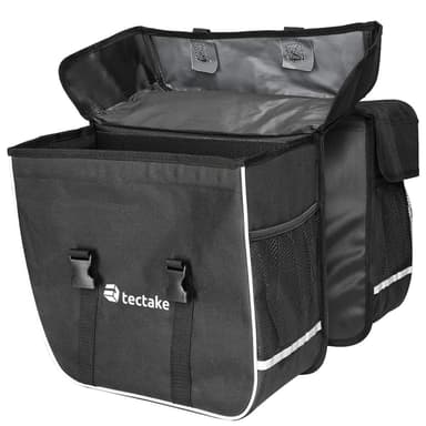 Sykkelveske med refleksstriper 35 l - svart
