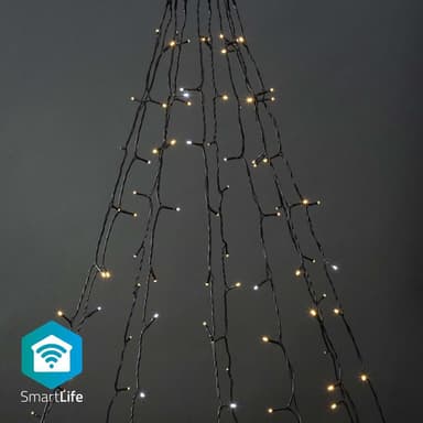 Nedis SmartLife Julelys | Tre | Wi-Fi | Varm til avkjølt hvitt | 200 LED's | 20.0 m | 10 x 2 m | Android™ / IOS