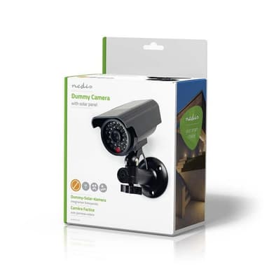 Nedis Dummy Security Camera | Kule | IP44 | Batteri drevet / Solar Powered | Utendørs | Inkludert veggoppheng | Sort