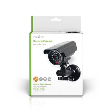 Nedis Dummy Security Camera | Kule | IP44 | Batteri drevet / Solar Powered | Utendørs | Inkludert veggoppheng | Sort