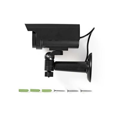 Nedis Dummy Security Camera | Kule | IP44 | Batteri drevet / Solar Powered | Utendørs | Inkludert veggoppheng | Sort