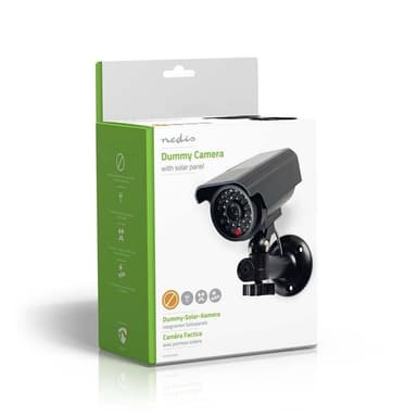 Nedis Dummy Security Camera | Kule | IP44 | Batteri drevet / Solar Powered | Utendørs | Inkludert veggoppheng | Sort
