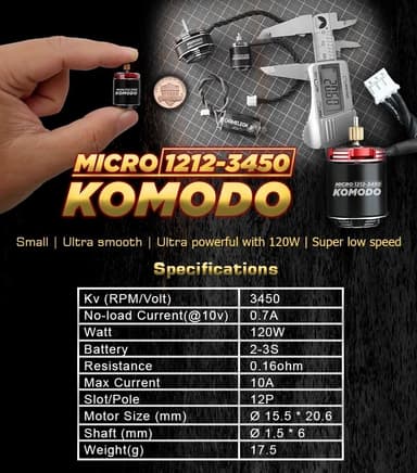 Furitek Micro Komodo Brushless Motor SCX24