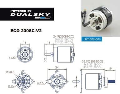 Dualsky ECO 2308C V2 1800KV 47gram