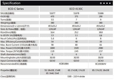 Dualsky ECO 4130C V2 470KV 380gram