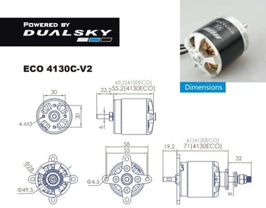 Dualsky ECO 4130C V2 470KV 380gram