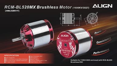 HML52M01T 520MX Brushless Motor (1600KV/3527)