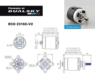 Dualsky ECO 2316C V2 1500KV 72gram