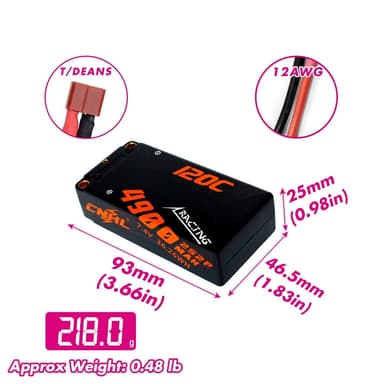 2s  4900mAh - 120C - CNHL Shorty Hardcase w/Deans