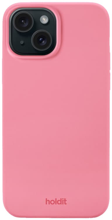 Holdit Silicone iPhone 15 deksel (rosa)