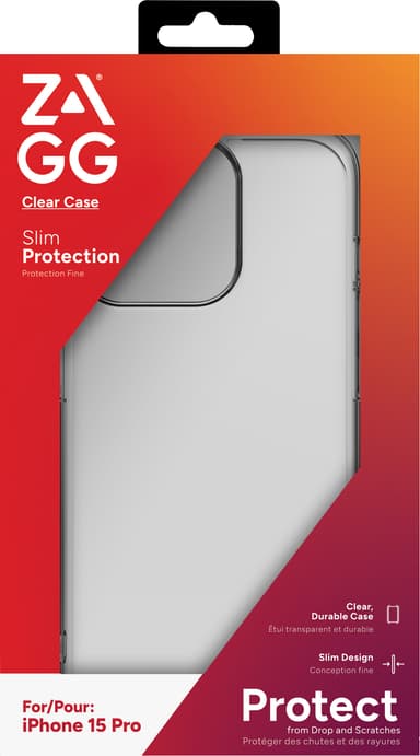 Zagg iPhone 15 Pro gjennomsiktig deksel