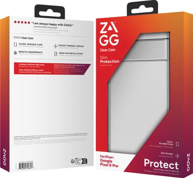 Zagg Google Pixel 8 Pro gjennomsiktig deksel