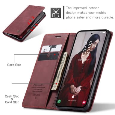 CASEME Lommebok-deksel Samsung Galaxy A55 5G - Burgund