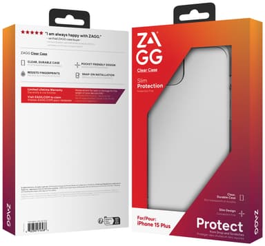 Zagg iPhone 15 Plus gjennomsiktig deksel