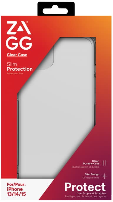 Zagg iPhone 16e/15/14/13 gjennomsiktig deksel