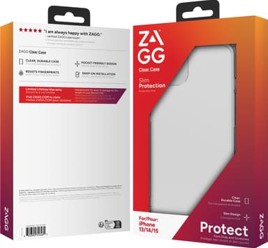 Zagg iPhone 16e/15/14/13 gjennomsiktig deksel